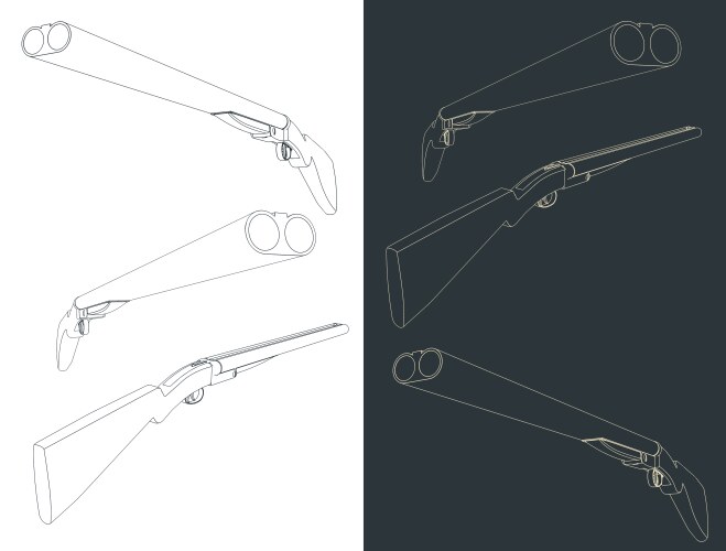 Shotgun sketches Vector Image