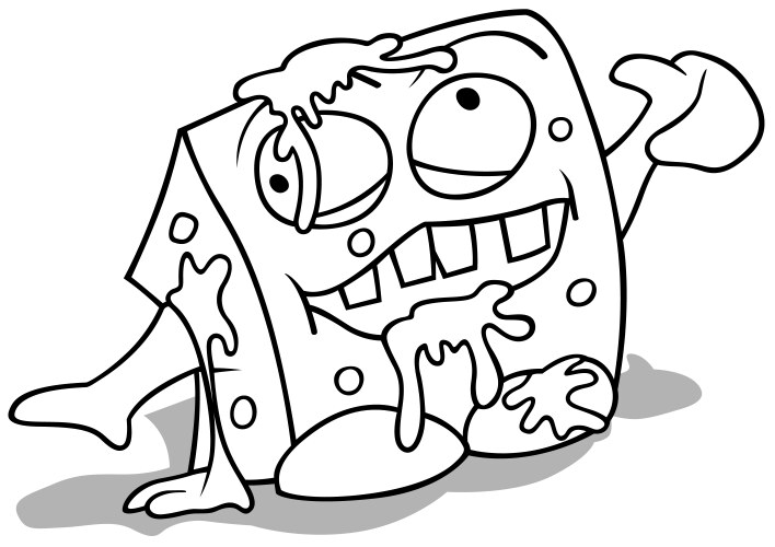 Drawing of a funny garbage monster Vector Image