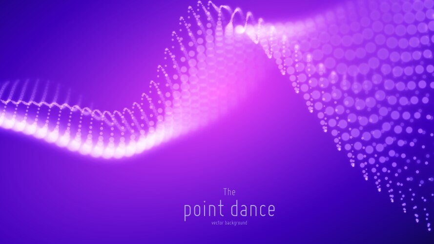 Abstract violet particle wave points array vektorbild