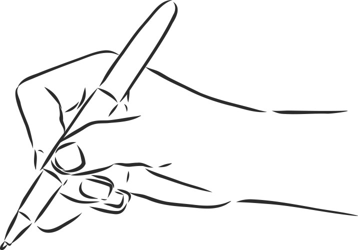 Pen in hand writing sketch Vector Image