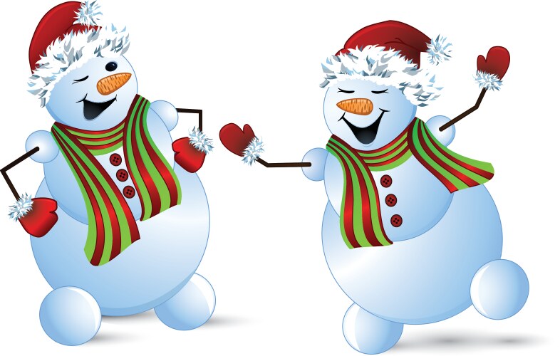 Merry christmas santa claus snowman and reindeer Vector Image