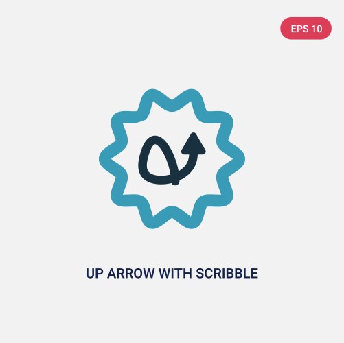 Two color up arrow with scribble icon from user vector image