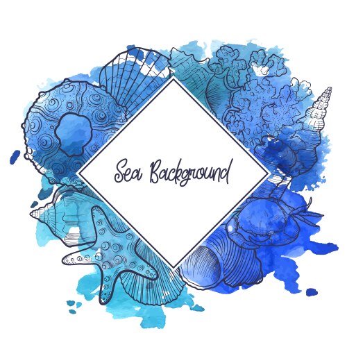 Background with seashells Royalty Free Vector Image
