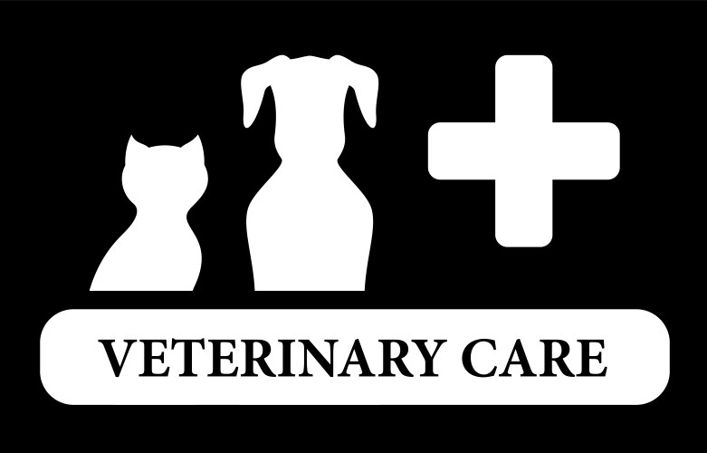 veterinary care icon with animal silhouette vector image