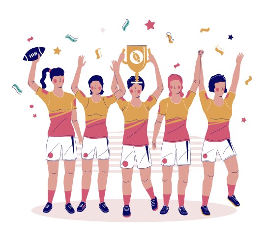 Women rugby championship flat style design vector image