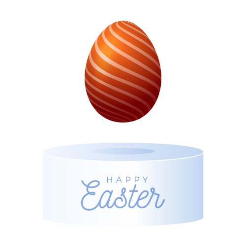 Abstract realistic orange egg on pedestal vector image