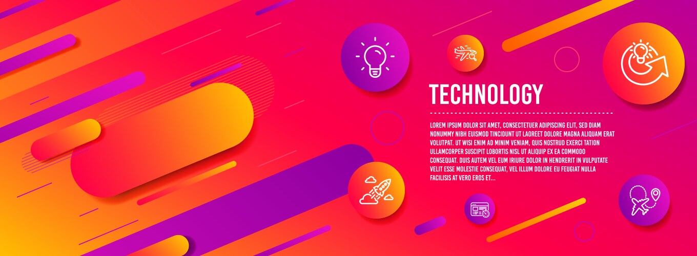 Web timer share idea and search flight icons set vector image