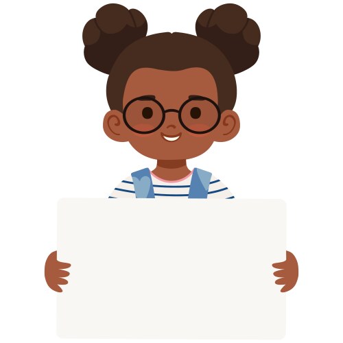African American Girl with Signboard Vector Image
