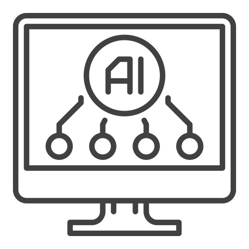 Ai on computer display artificial intelligence vector image