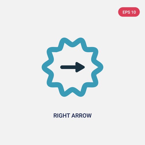 Two color right arrow icon from user interface vektorbild