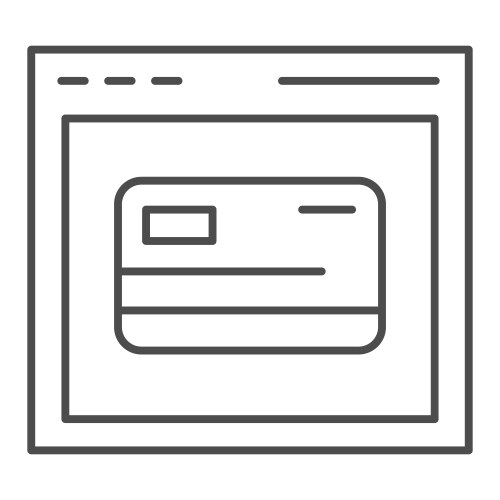 Web shopping thin line icon computer browser vector image