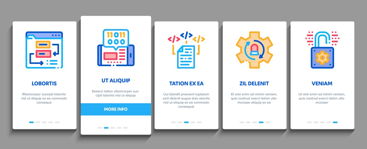 Software testing and analysis onboarding elements vector image