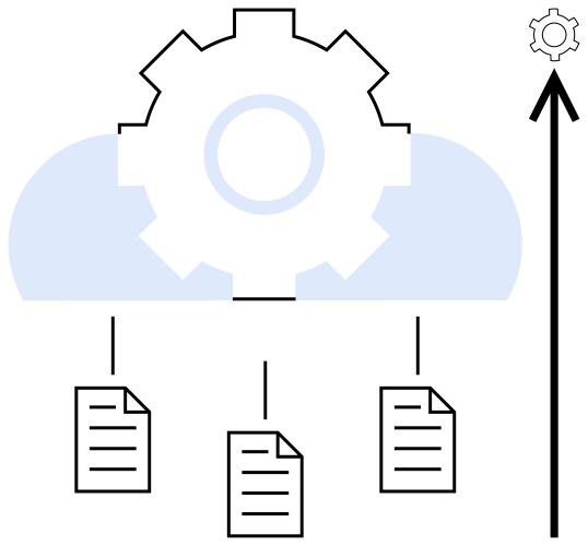 Cloud data processing with documents linked vektorbild