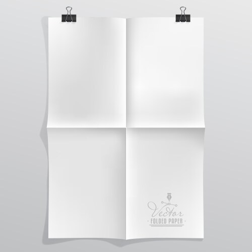 Blank folded paper sheet Royalty Free Vector Image