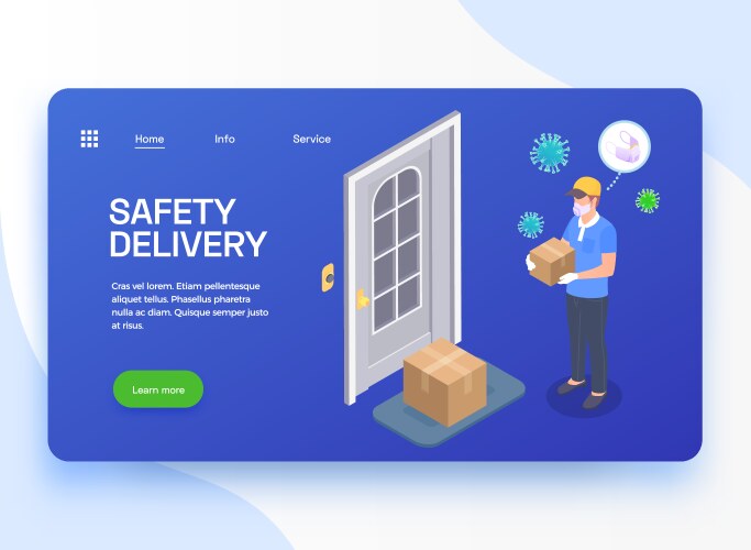 safe delivery landing page vector