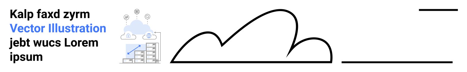 Cloud and data growth with simplified graphs vector image