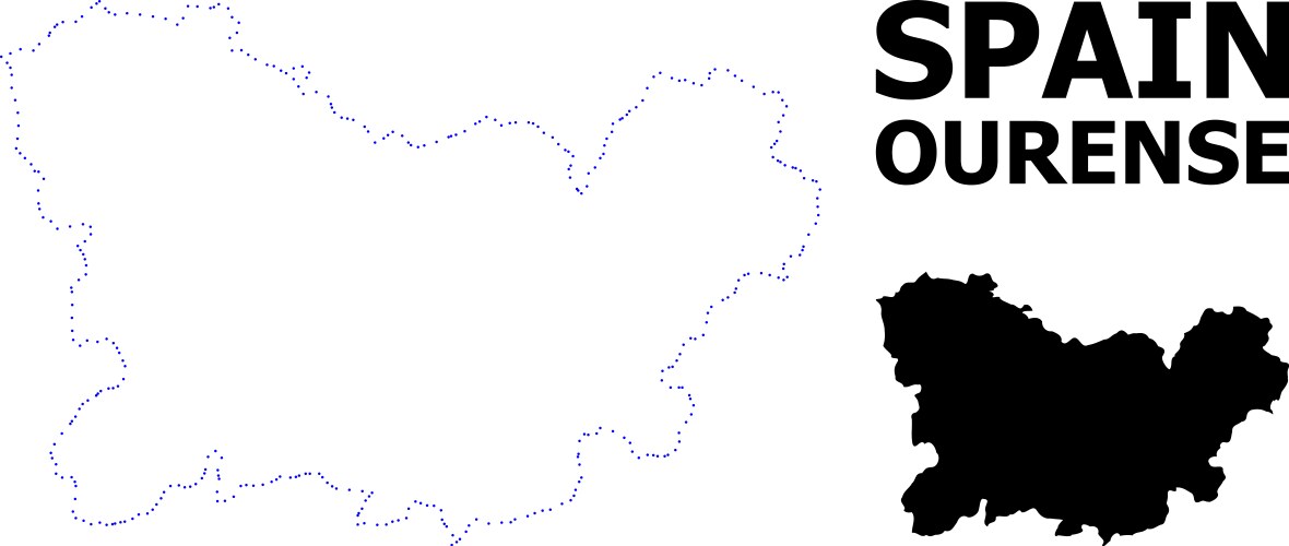 Contour dotted map ourense province Vector Image