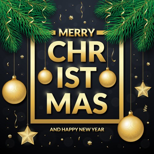 Merry Christmas & New Year Banner Vector Image