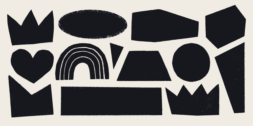 Various geometrical shapes and frames with ripped Vector Image