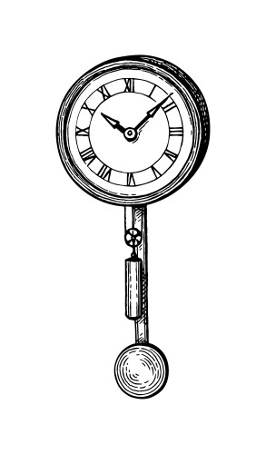 Vintage pendulum clock vector image