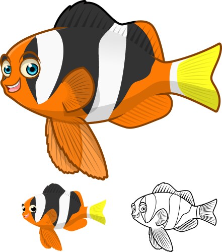 Yellowtail clownfish Vector Image