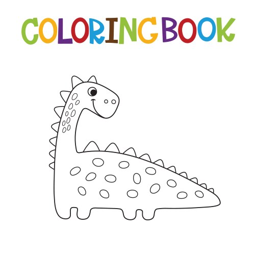 Cute dino coloring book Vector Image