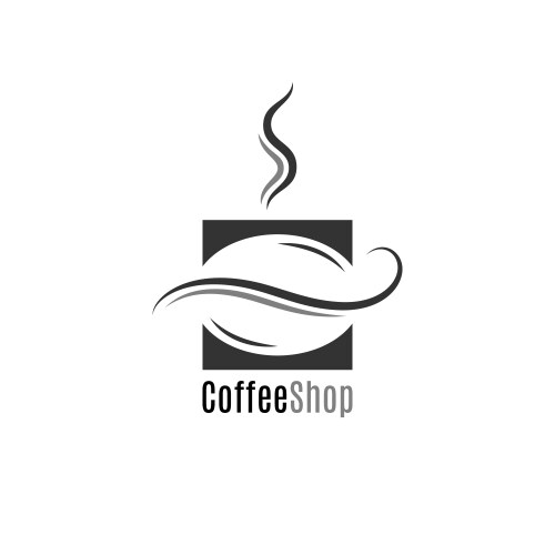 Coffee Bean Logo - White Background Vector Image