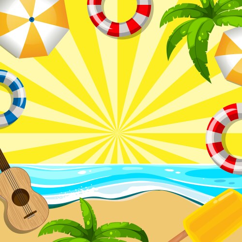 Summer vacation background at beach Royalty Free Vector