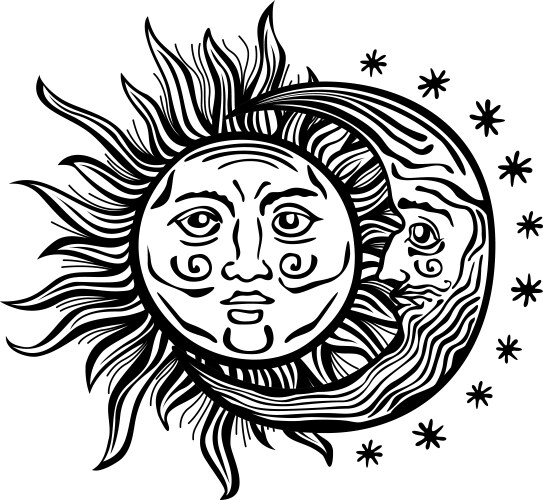 Crescent moon and star Royalty Free Vector Image