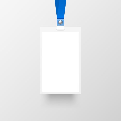 Realistic name tag blank id badge mockup Vector Image