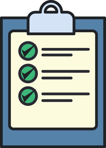 Document with check marks line and fill style icon vector image