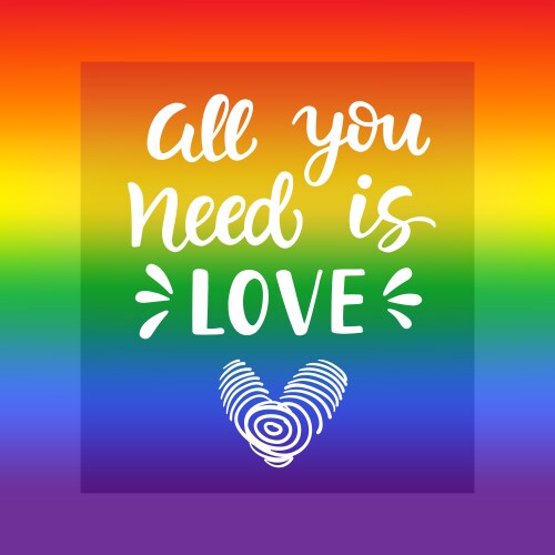 Gay Pride: All You Need Is Love Vector Image