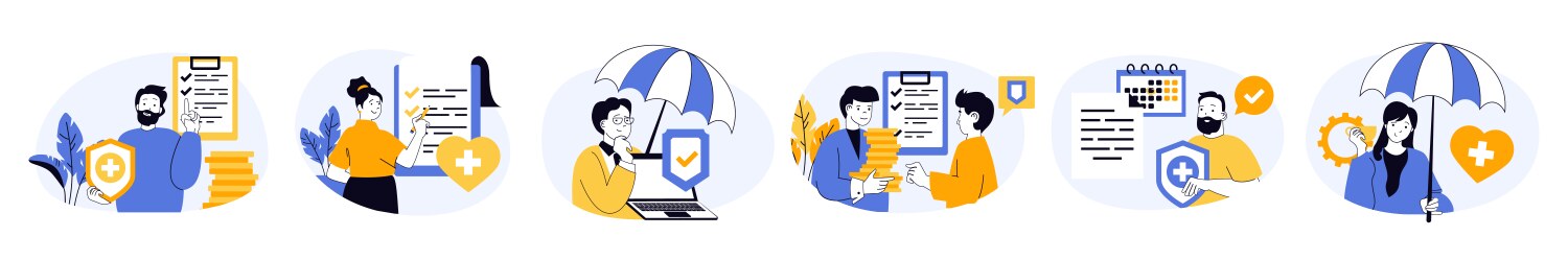 Delivery concept set with characters in flat Vector Image