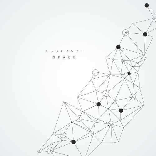 Abstract connection structure with dots and lines vector image