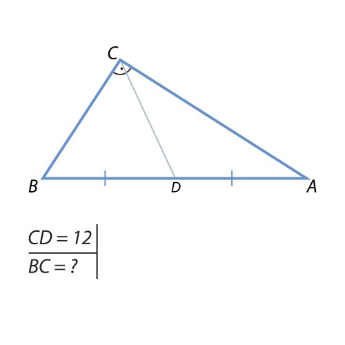 Task of finding the hypotenuse and second vector image
