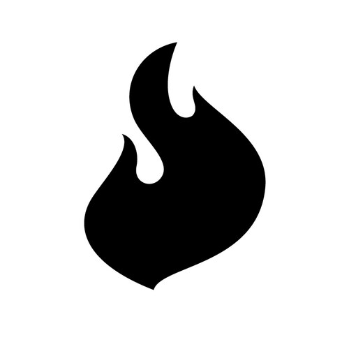 Fire icon simple black emoji in flat style Vector Image