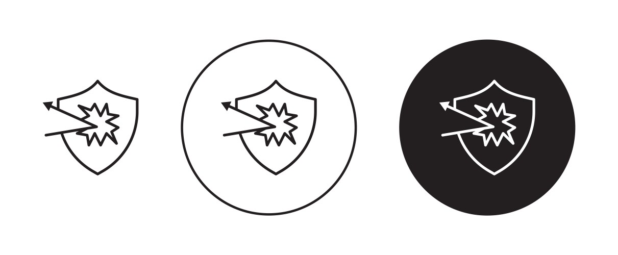 Protection from attack icon set shield safety Vector Image