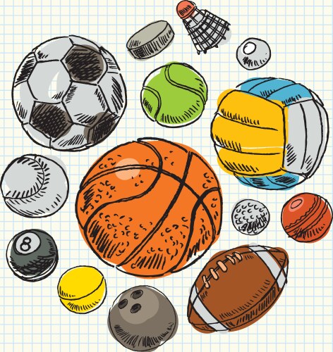Sport Balls Sketch Set Vector Image