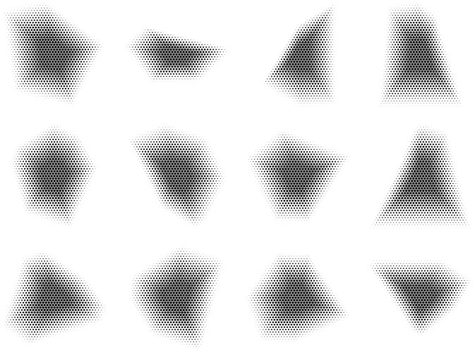 Halftone hexagon pattern reprographic technique vector image