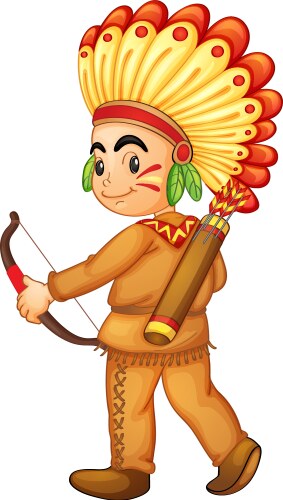 Native american indian boy in traditional costume – Royalty-Free Vector ...