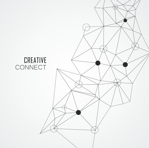 Abstract connection structure with dots and lines vector image