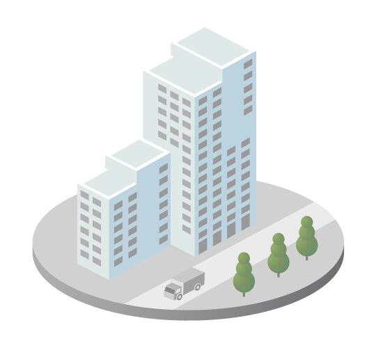 isometric urban architecture single vector image