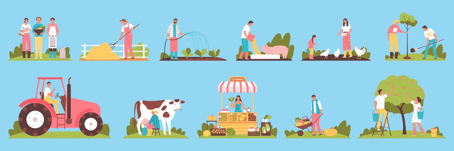 Farmers infographics set Royalty Free Vector Image