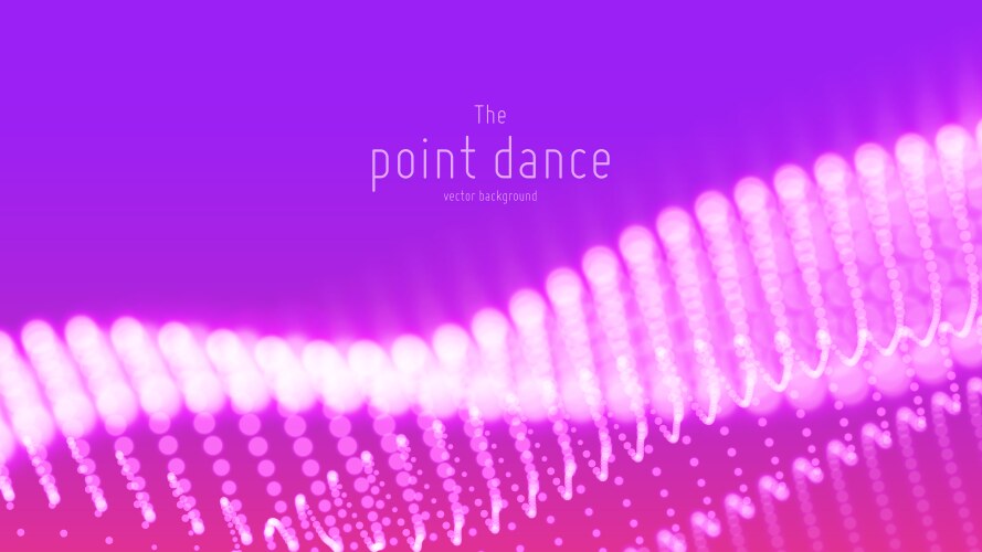 Abstract violet particle wave points array vector image