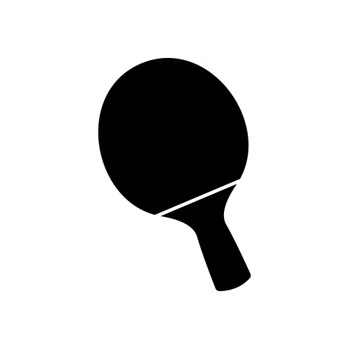 Black table tennis racquet icon game equipment vector image