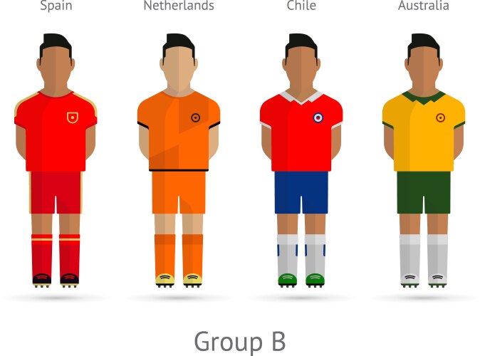 Soccer Teams: Spain, Netherlands, Chile Vector Image