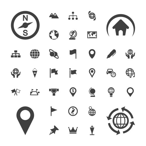 Map icons (36992930) – Free Vector | VectorStock