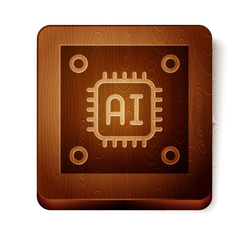 Brown computer processor with microcircuits cpu vector image