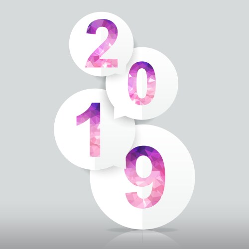 Happy new year 2019 background polygon number vector image