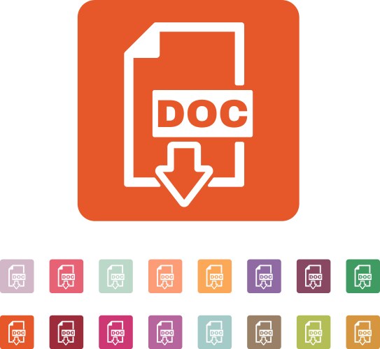 Doc icon text file format symbol flat vector image